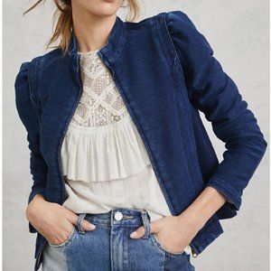 Denim jacket XS anthropologie Pilcro brand stretch zip front